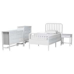 Baxton Studio Lucera 5-Piece Bedroom Set, Twin, White
